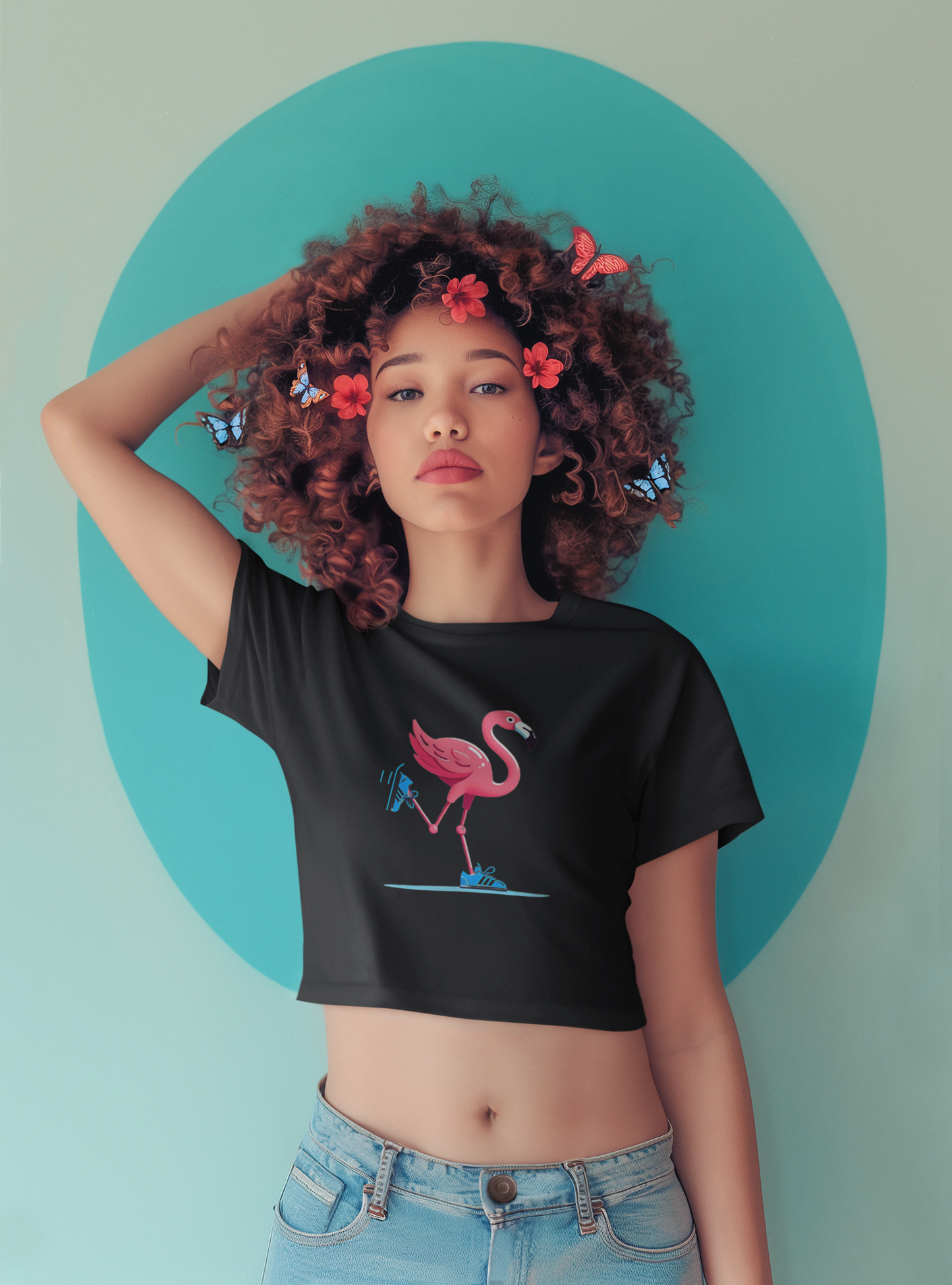 Flamingo Frolic - Women's Crop Top