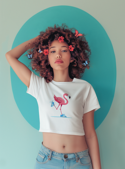 Flamingo Frolic - Women's Crop Top