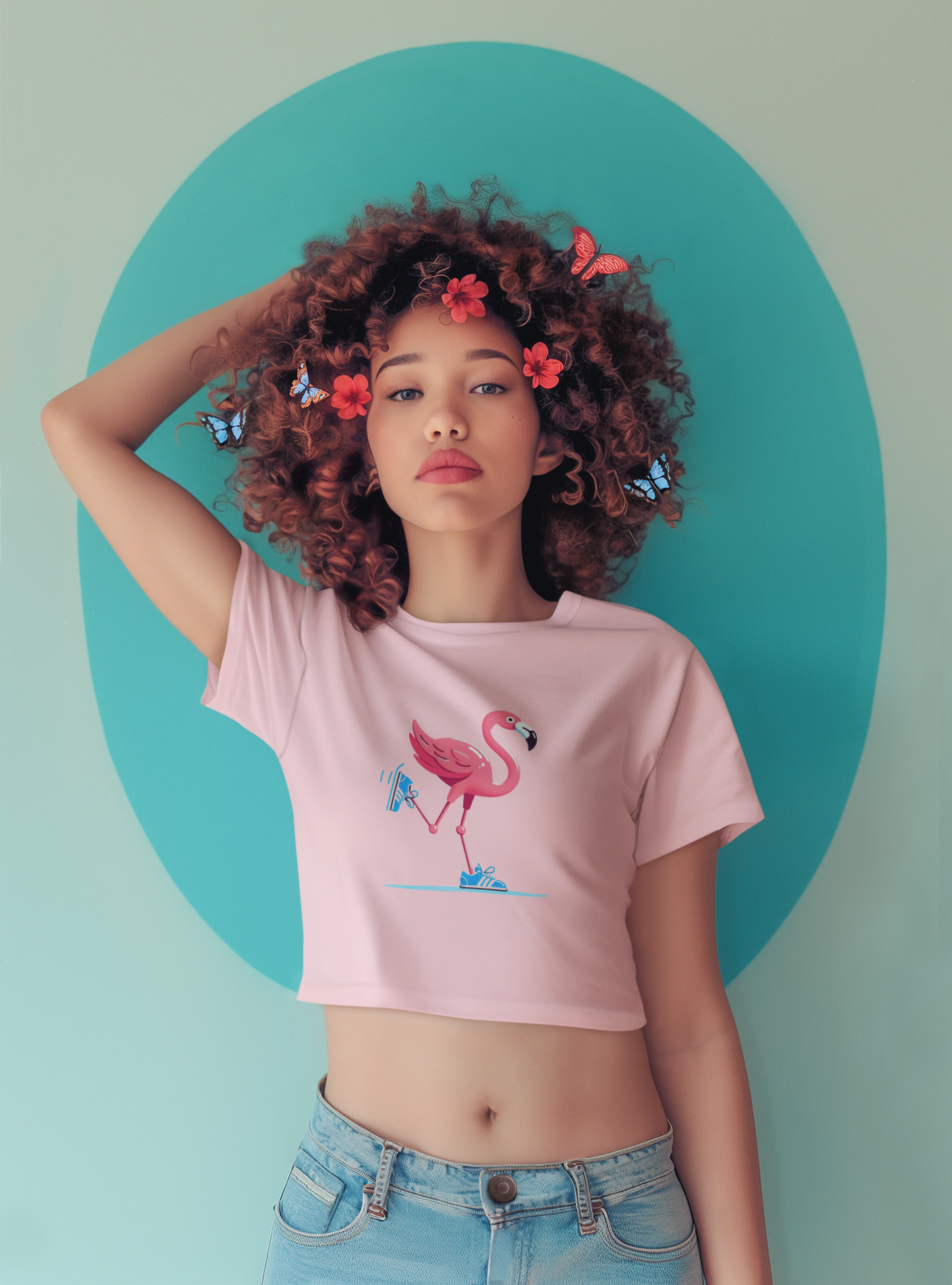 Flamingo Frolic - Women's Crop Top