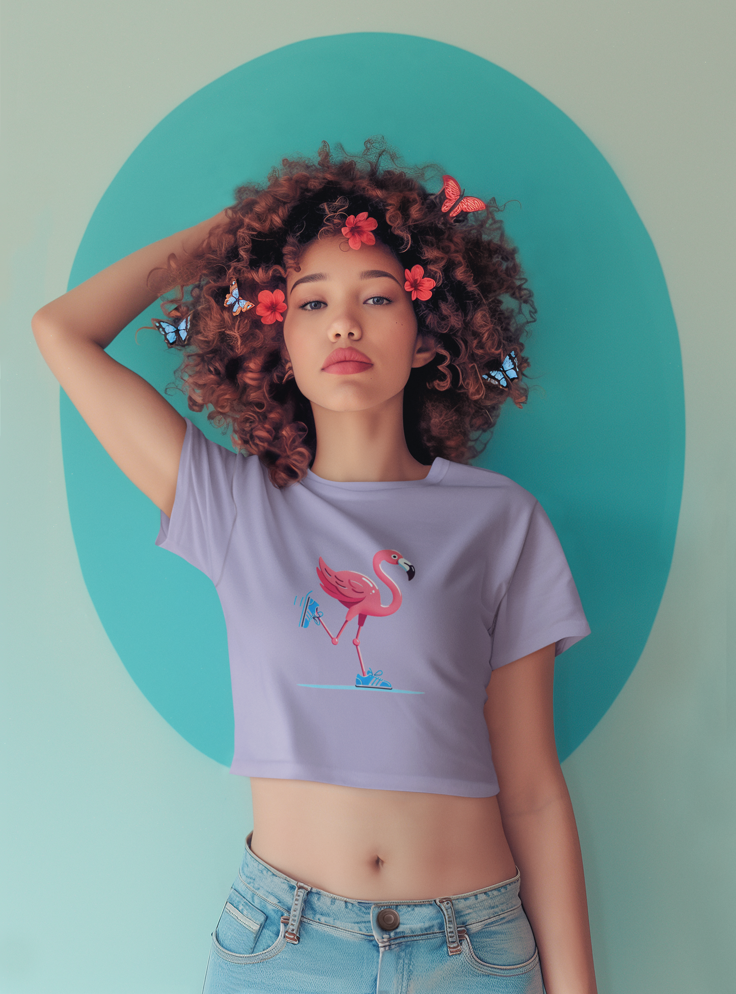 Flamingo Frolic - Women's Crop Top