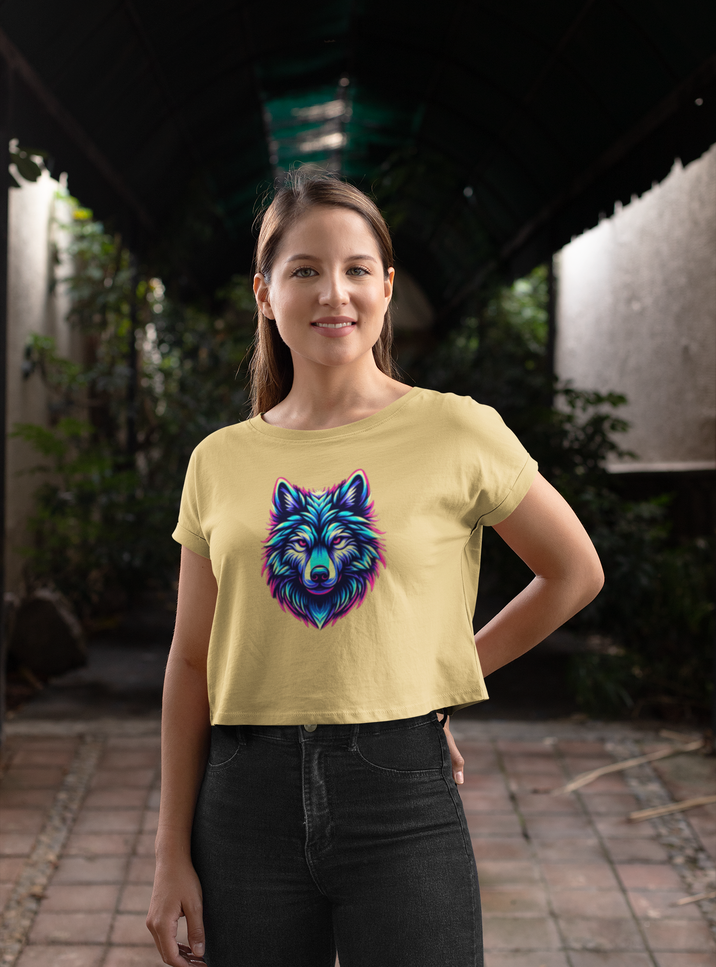 Neon Wolf - Women's crop top