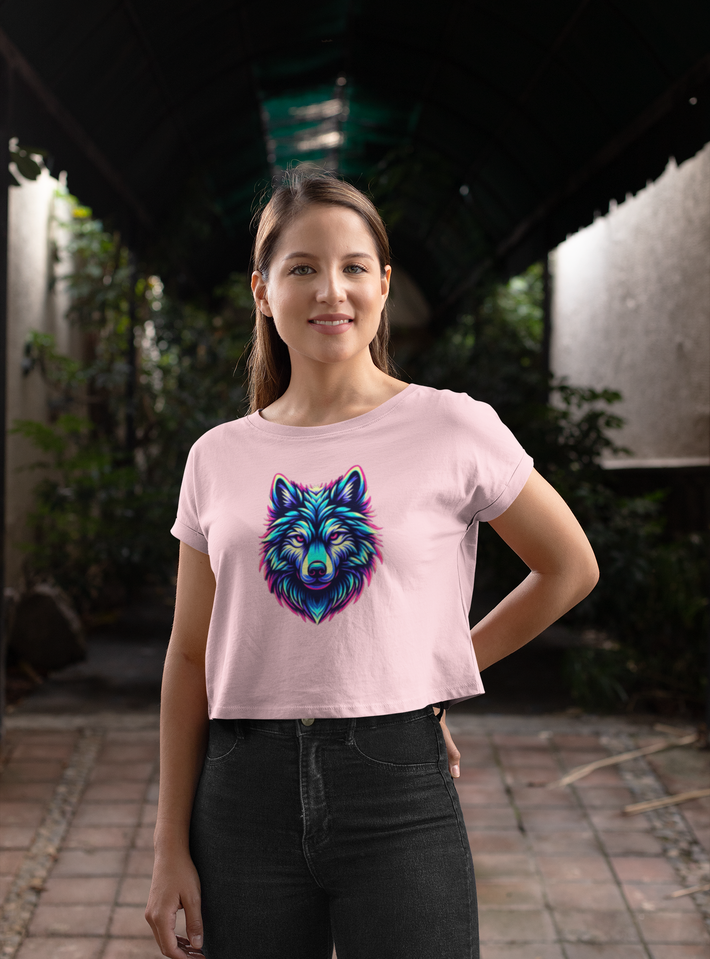 Neon Wolf - Women's crop top