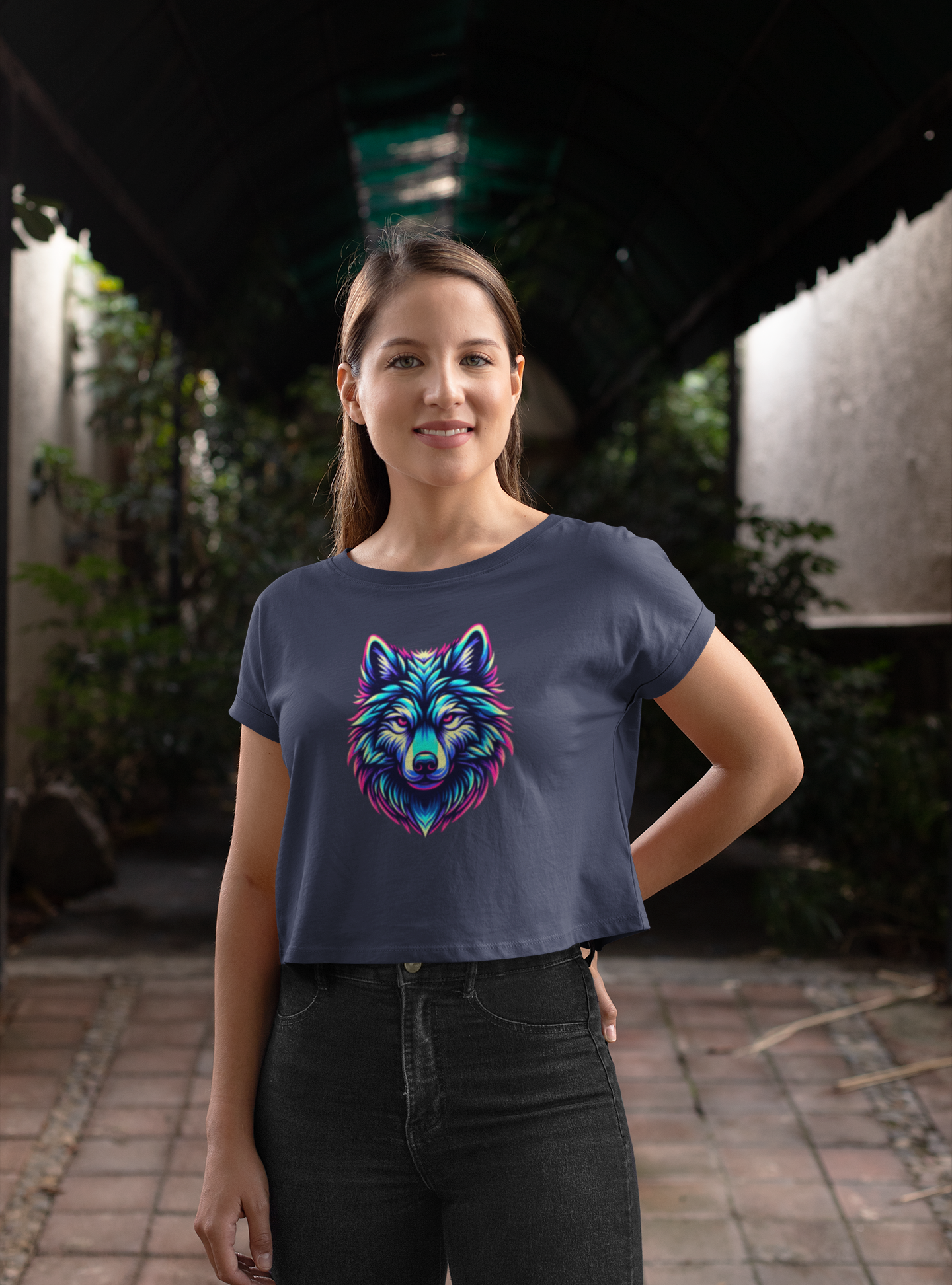 Neon Wolf - Women's crop top